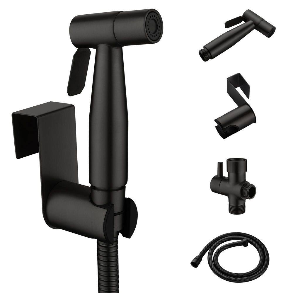 Miscool Novis Single-Handle Bidet Faucet with Bidet Sprayer and Flexible Bidet Hose in Matte Black BDSMDHD10Y029B