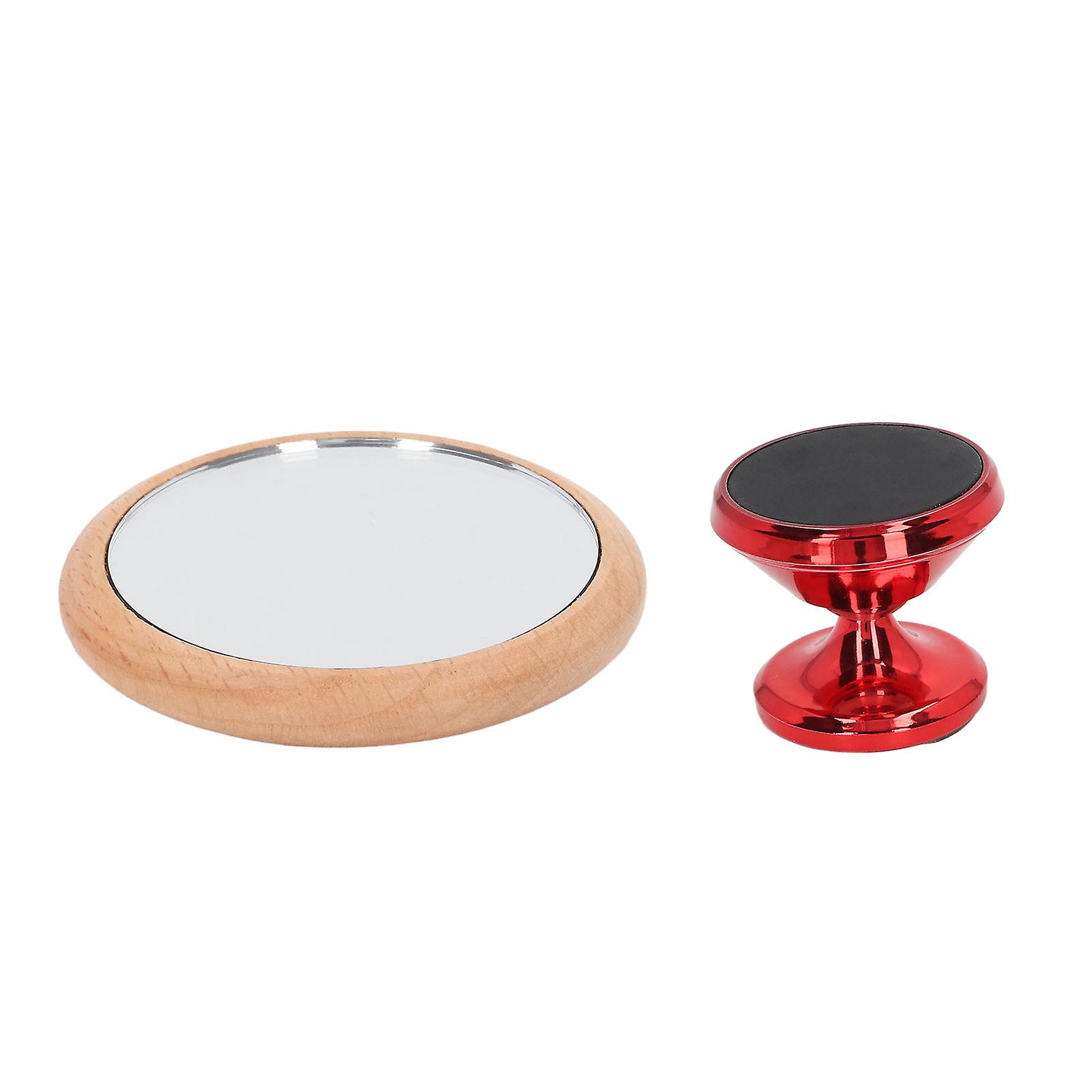 Coffee Reflective Mirror Multidirectional Rotation Adjustable Magnetism Observative Mirror for Kitchen Red