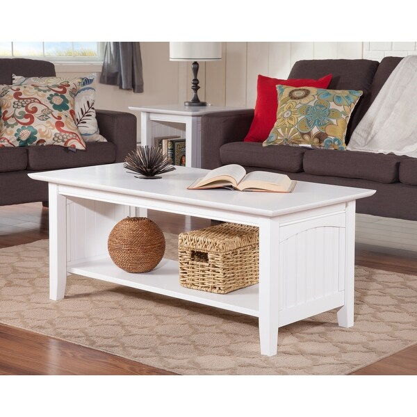 Nantucket Solid Wood Coffee Table in White