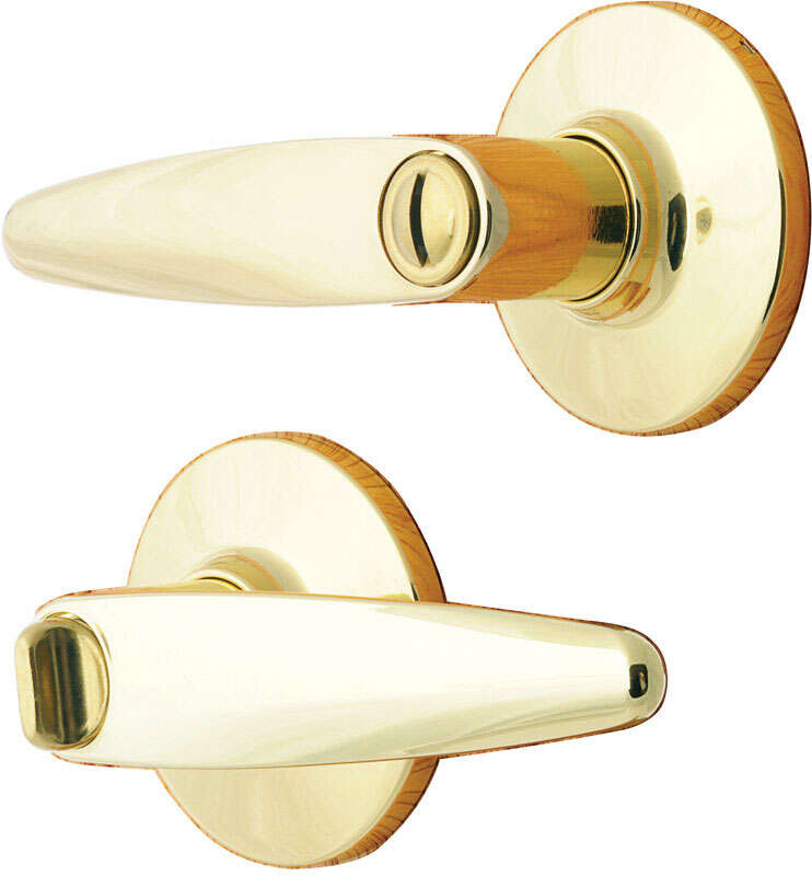 Ace Straight Lever Polished Brass Privacy Lockset 1-3/4 in.