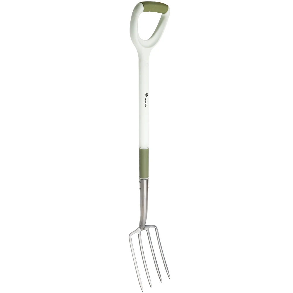 Worth High Quality Stainless Steel Head TPR Handle Outdoor Gardening Metal Hand Tools Fork