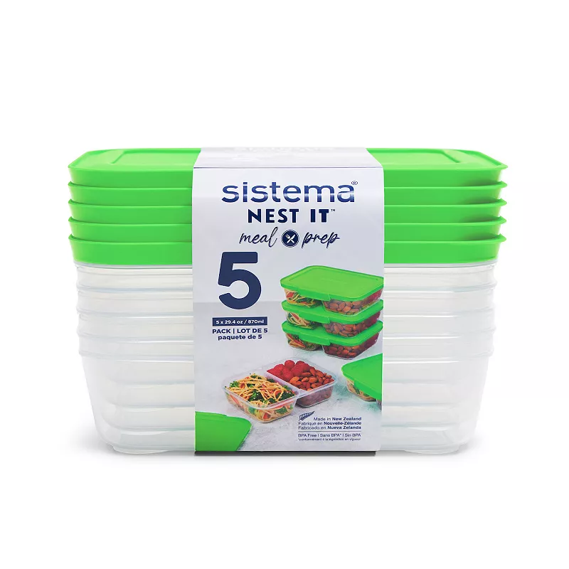 Sistema Nest It Meal 5-pc. Prep Food Storage Container with Lid Set