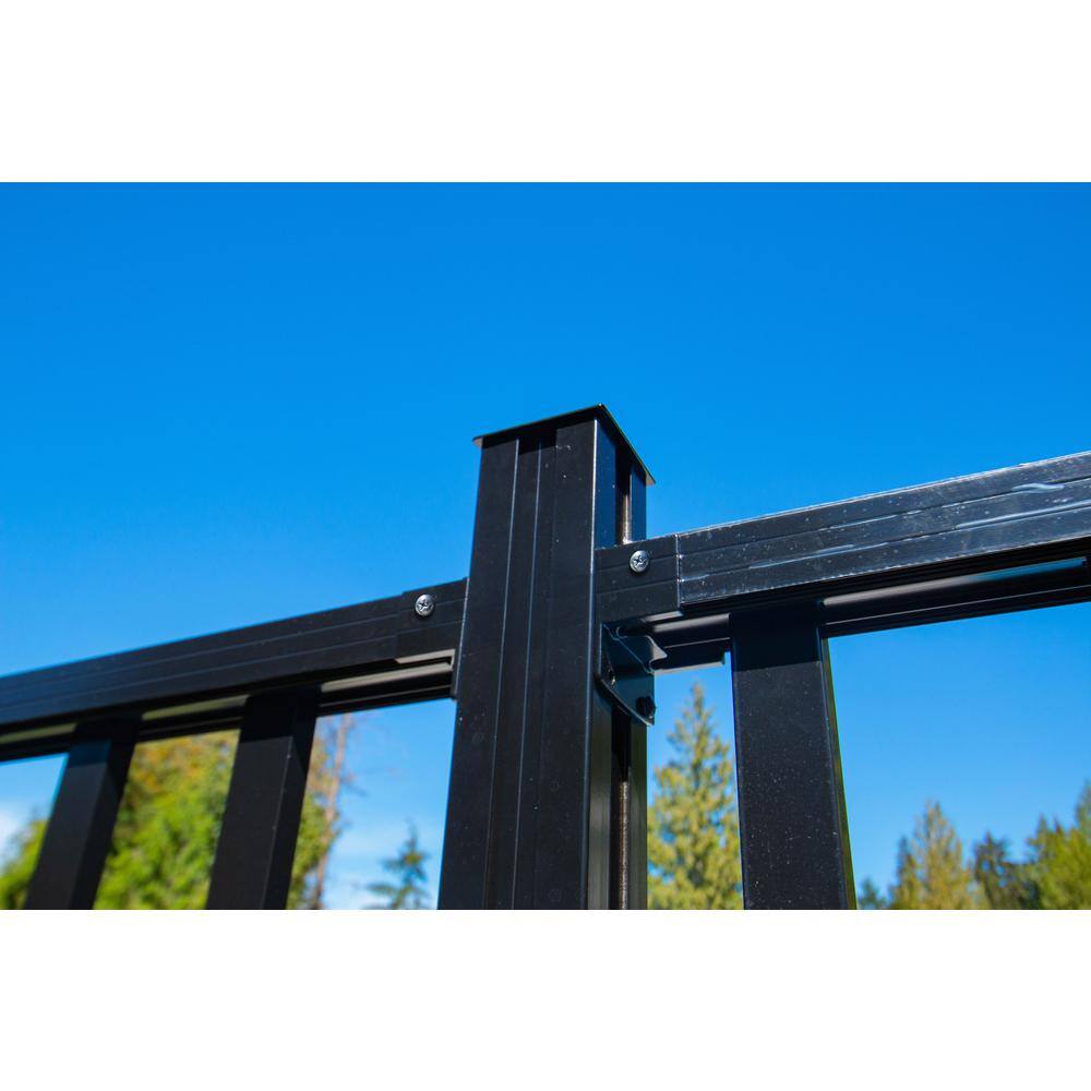 PEAK AquatinePLUS 2 in. x 3 in. x 5 in. Black Aluminum Pool Fence Picket Bracket Kit 57901