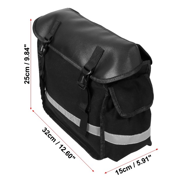 Unique Bargains Waterproof Nylon Cycling Luggage Motorcycle Saddlebag Side Tool Bags Black 1pair