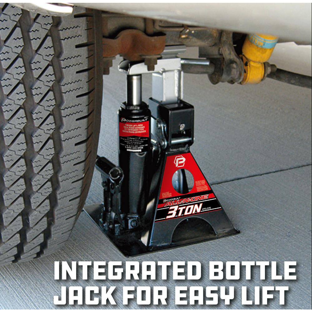 Powerbuilt 3-Ton All-in-One Bottle JackJack Stand 640912