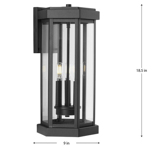 Ramsey Collection Textured Black Modern Farmhouse Outdoor Large Wall Lantern - 9 in x 8.65 in x 18.5 in Shopping - The Best Deals on Outdoor Wall Lanterns | 41004898