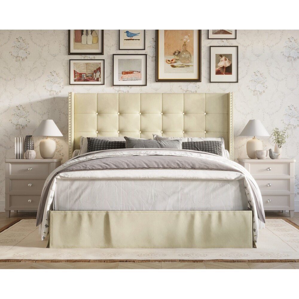 Wilie Tufted Upholstered Platform Bed