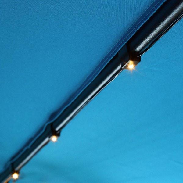 Yescom 10ft 8-rib Offset Patio Umbrella Solar String Lights Color Opt