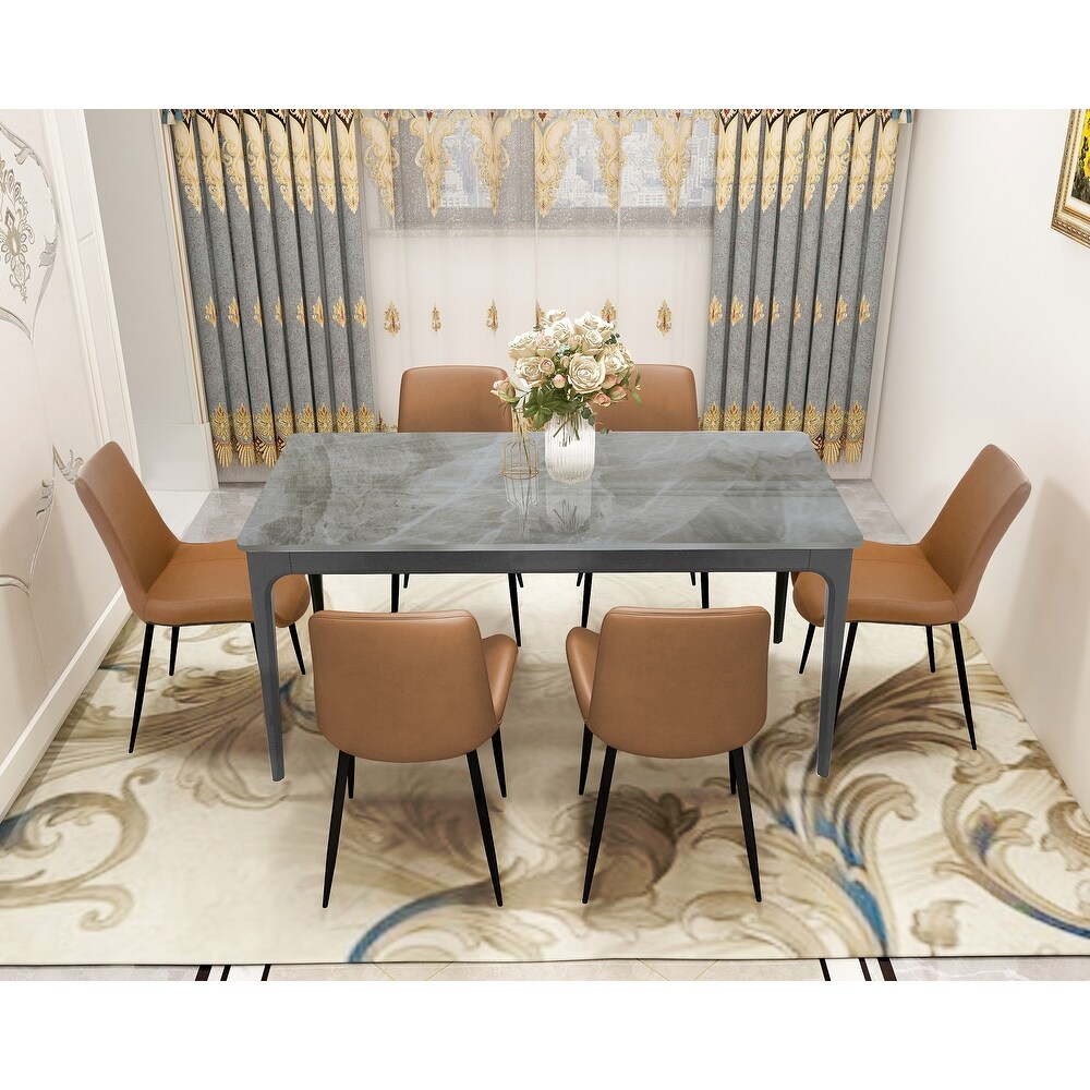 Dining Table Sintered Stone Marble Dining Table Porcelain Table top Sturdy legs Aluminium oy legs Table