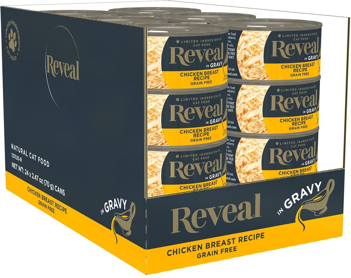 Reveal Natural Grain-Free Chicken Breast in Gravy Flavored Wet Cat Food， 2.47-oz can， case of 24