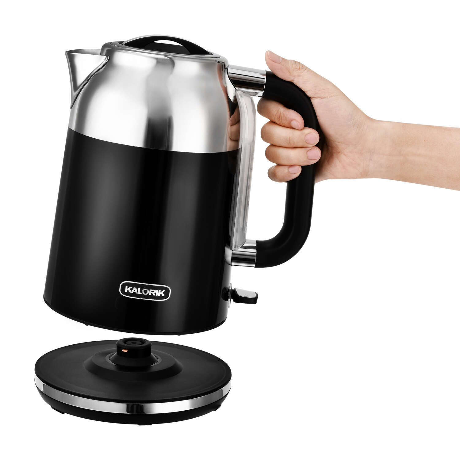 Kalorik Retro Black Stainless Steel 1.7 L Electric Tea Kettle