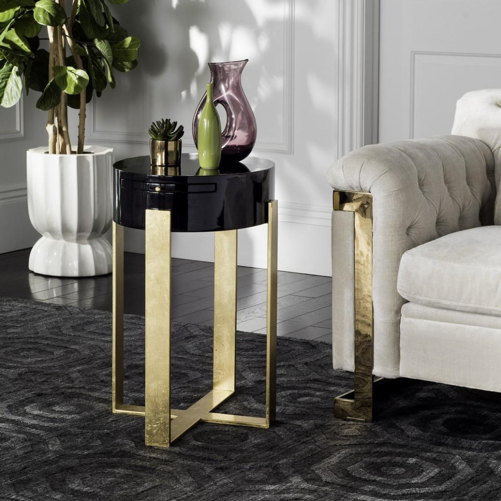 Laurie Lacquer Side Table  Black   Contemporary   Side Tables And End Tables   by Rustic Home Furniture Deco  Houzz