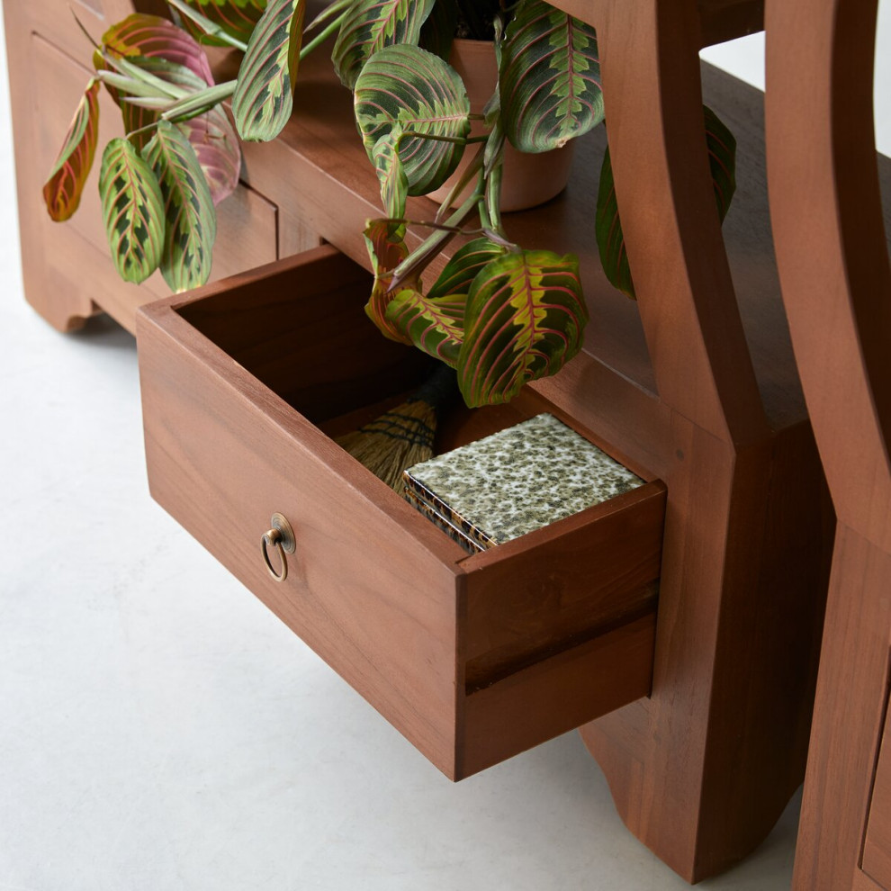 Teak Decorative Bookcase  Tikamoon Sphere Bi Ying Yang   Asian   Bookcases   by Oroa   Distinctive Furniture  Houzz