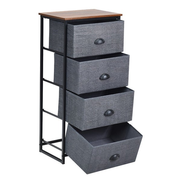 Chest Storage Tower Side Table Display Storage with 4 Drawers - 18