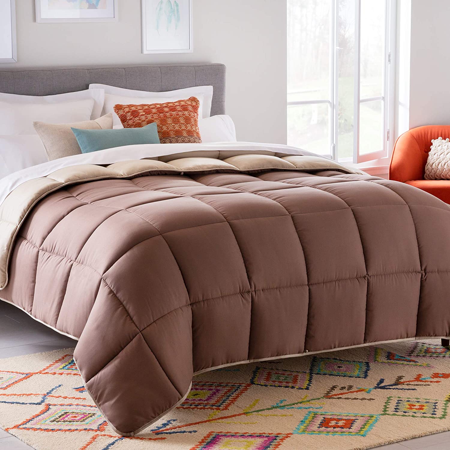 All-Season Quilted Comforter - Corner Duvet Tabs - Hypoallergenic - Plush Microfiber Fill - Machine Washable - Duvet Insert