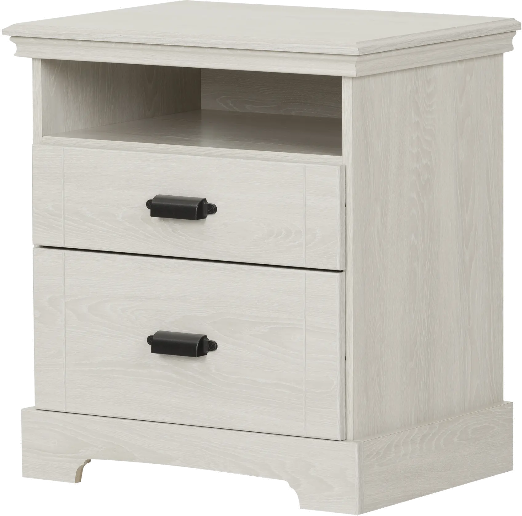 Avilla Winter Oak 2-Drawer Nightstand - South Shore