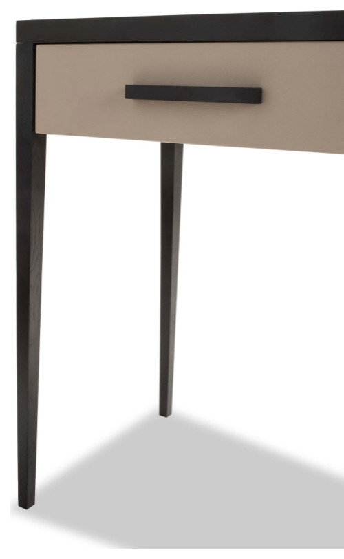 Beige Leather Console Table  Liang  ampEimil Liza   Transitional   Console Tables   by Oroa   Distinctive Furniture  Houzz