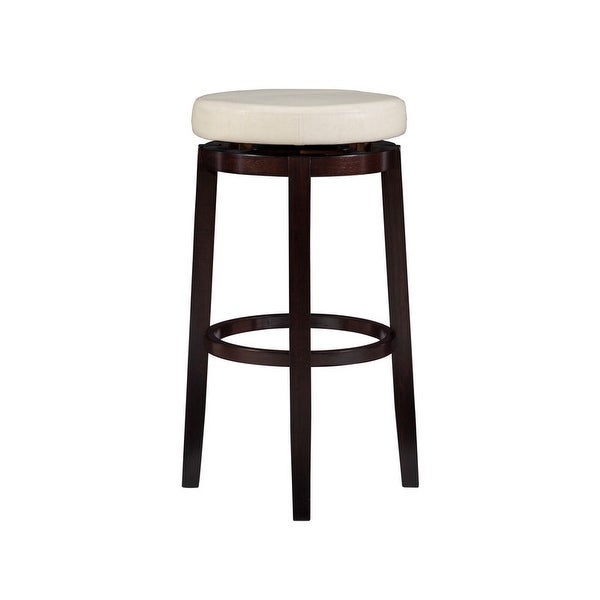 Copper Grove Bennery Rice Faux Leather Backless Swivel Bar Stool