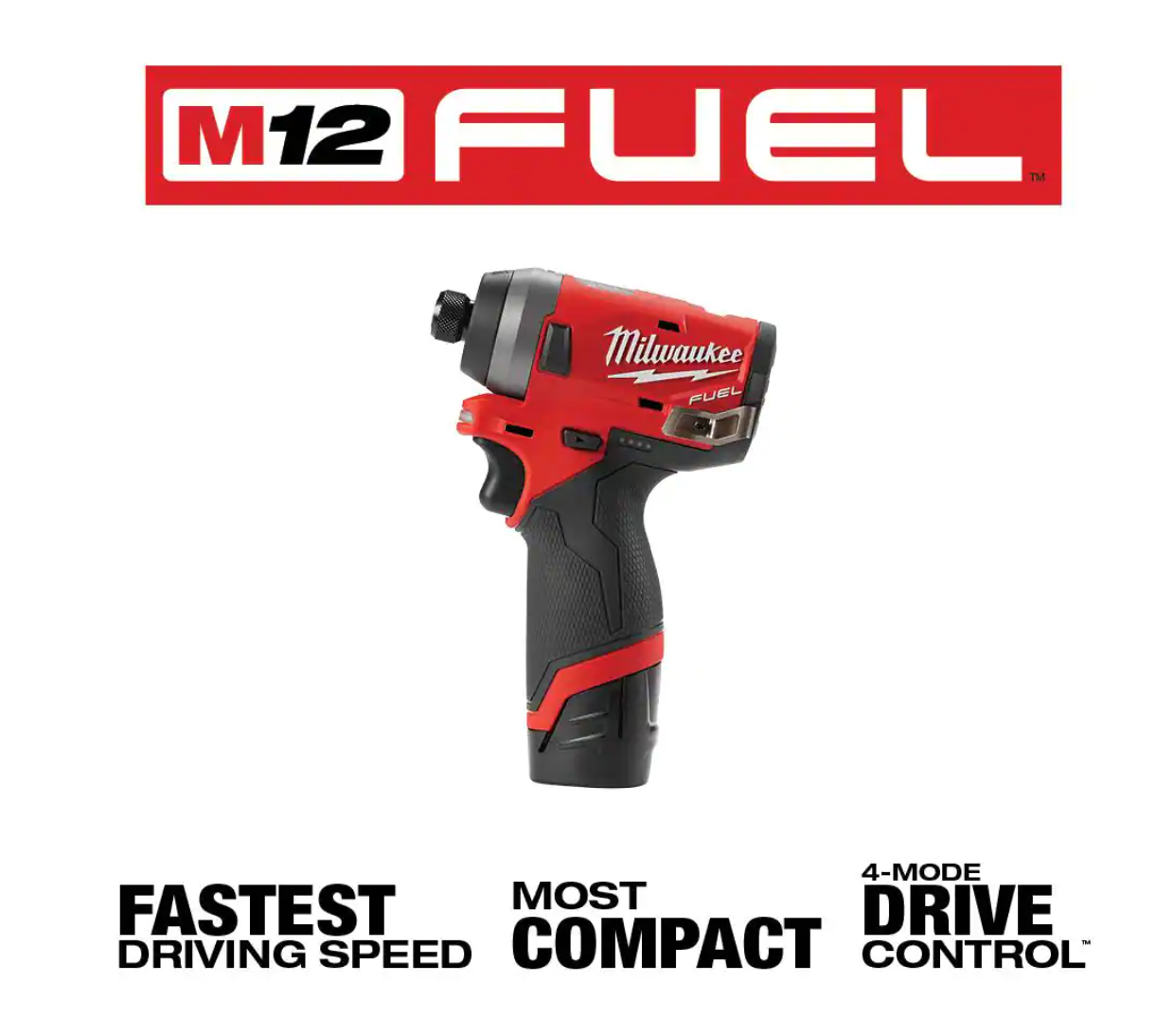 Milwaukee 2553-22-2426-20 M12 FUEL 12V Lithium-Ion Brushless Cordless 1/4 in. Hex Impact Driver Kit W/ M12 Multi-Tool