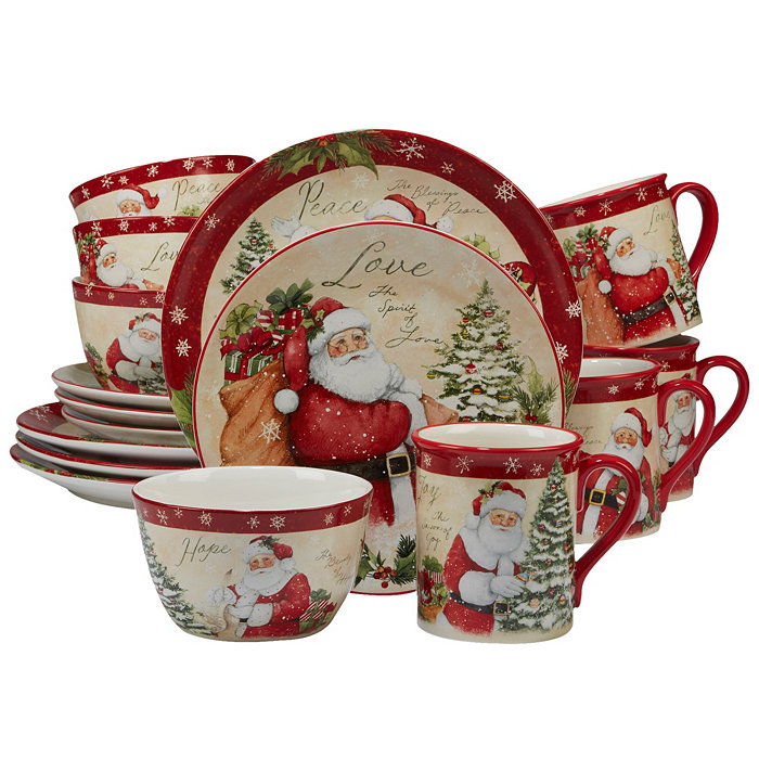 Certified International Holiday Wishes 16-Pc. Dinnerware Set