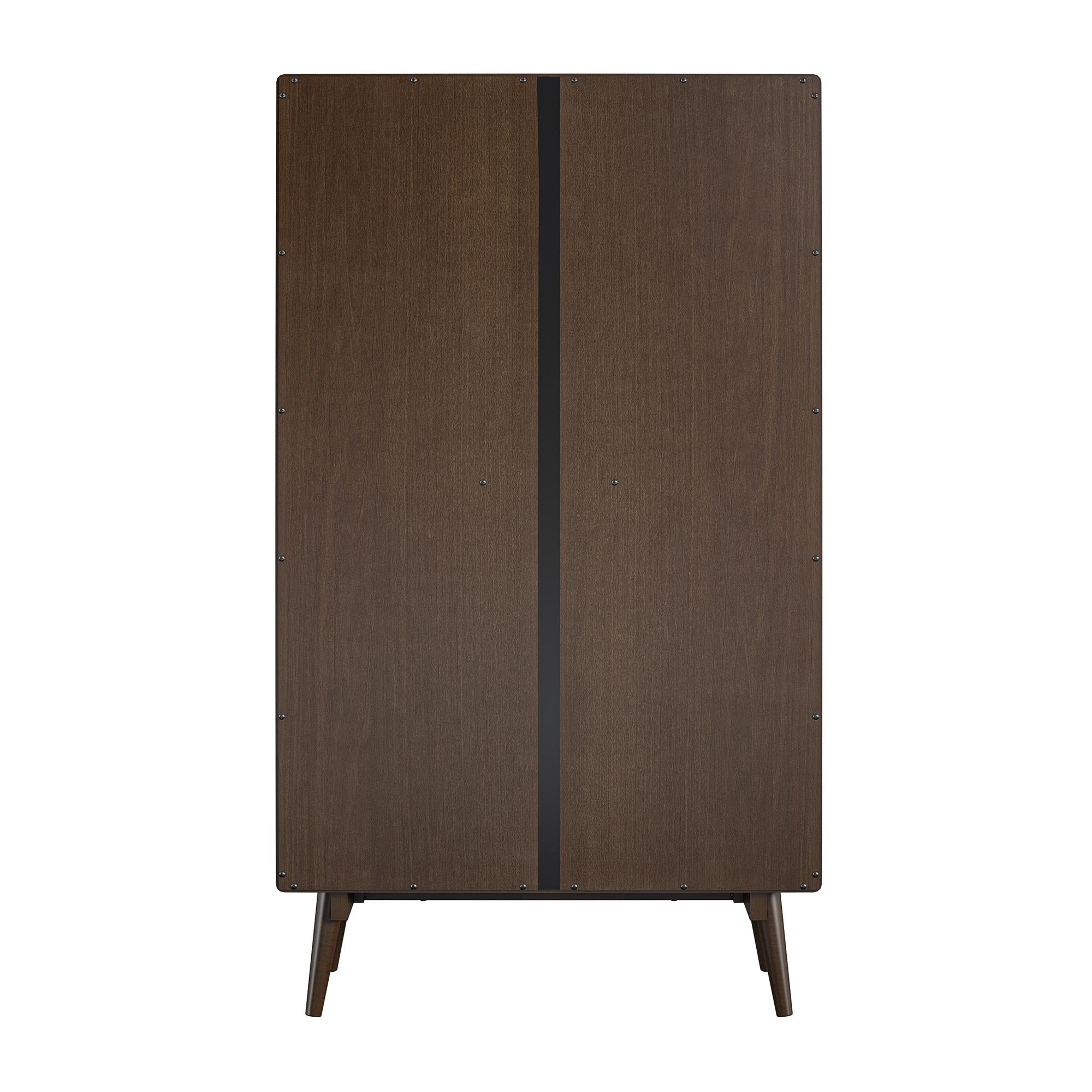 Novogratz Brittany 4 Shelf Bookcase, Walnut