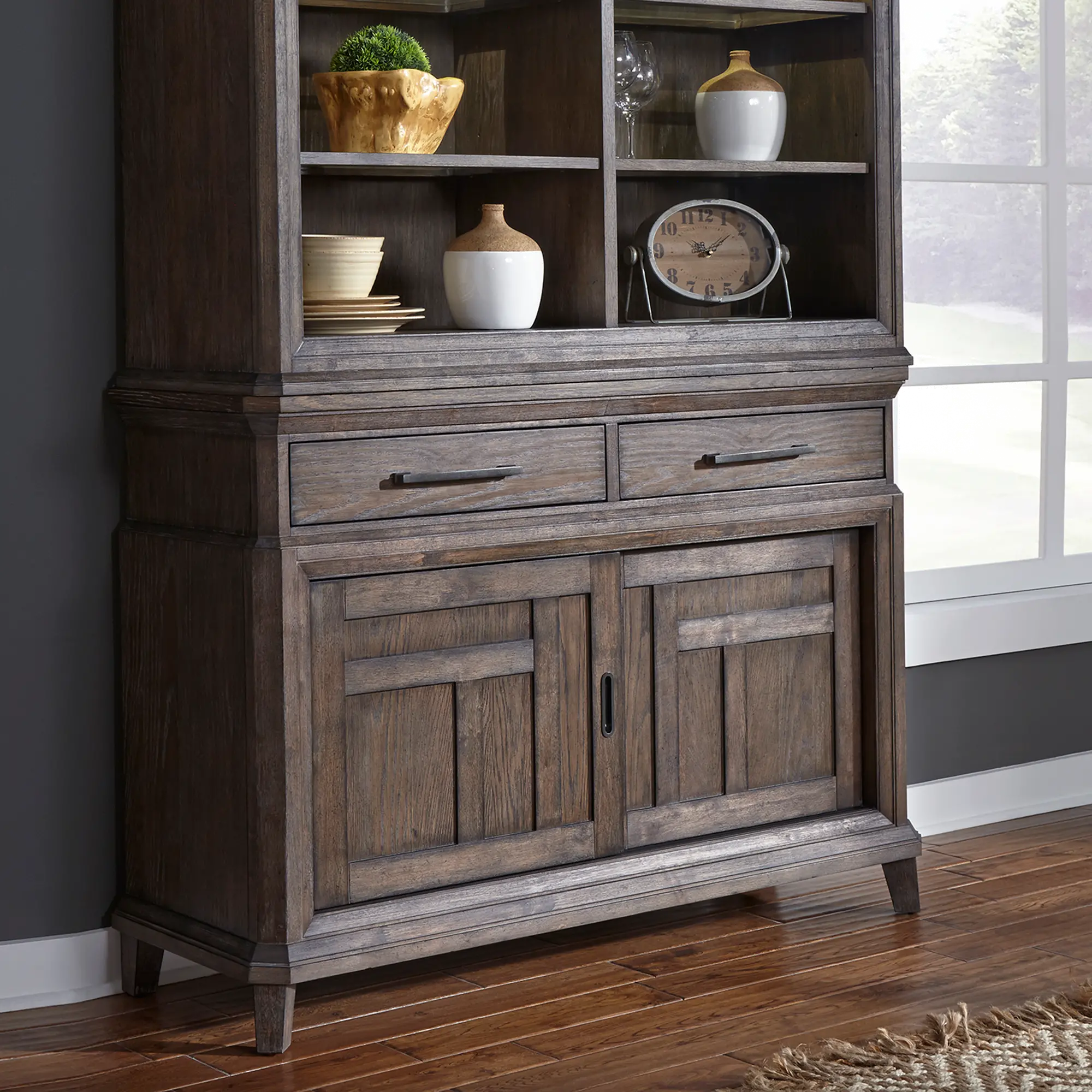 Artisan Prairie Classic Aged Oak China Cabinet