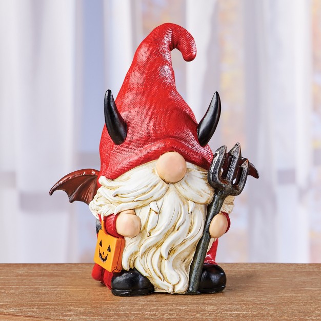 Collections Etc Halloween Devil Trick or treat Gnome Figurine 9 25 X 6 25 X 11