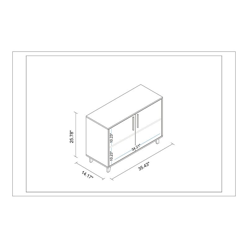 Manhattan Comfort Herald 2-Shelf Double Side Cabinet