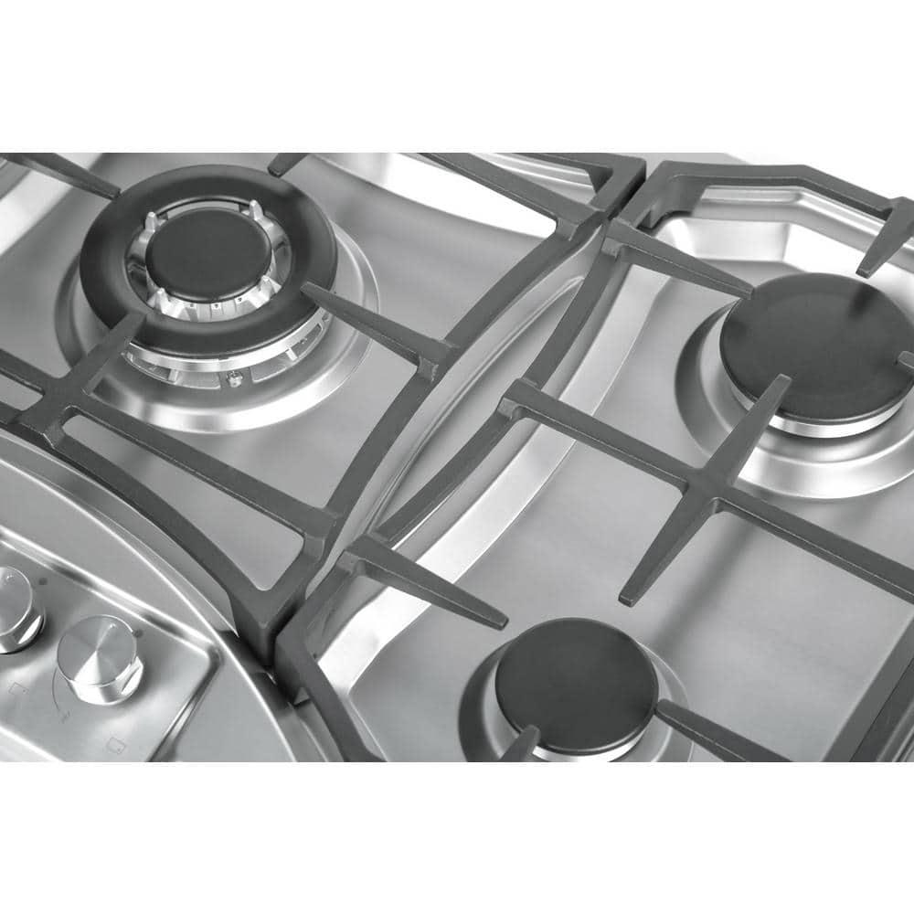 Empava Builtin 36 in Gas Cooktop in Stainless Steel 5 Sealed Burners Cook Tops