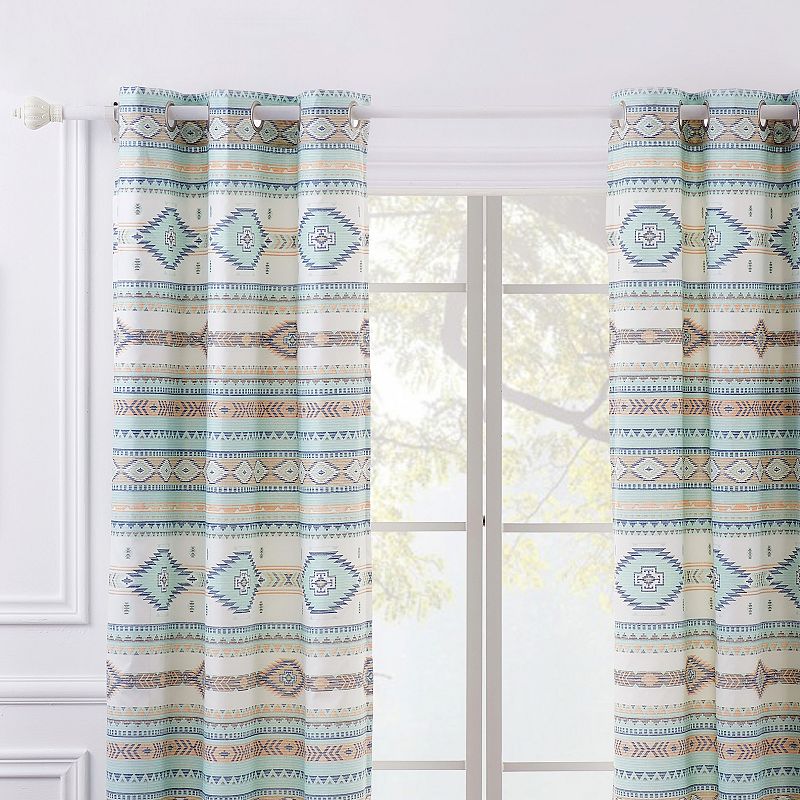 Barefoot Bungalow Phoenix Turquoise 2-pack Window Curtain Set