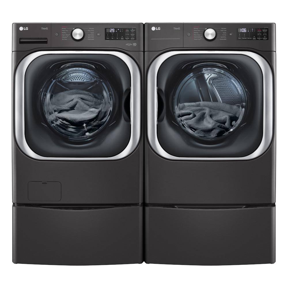 LG 5.2 cu. Ft  Stackable SMART Front Load Washer in Black Steel with Steam  Turbowash Technology WM8900HBA