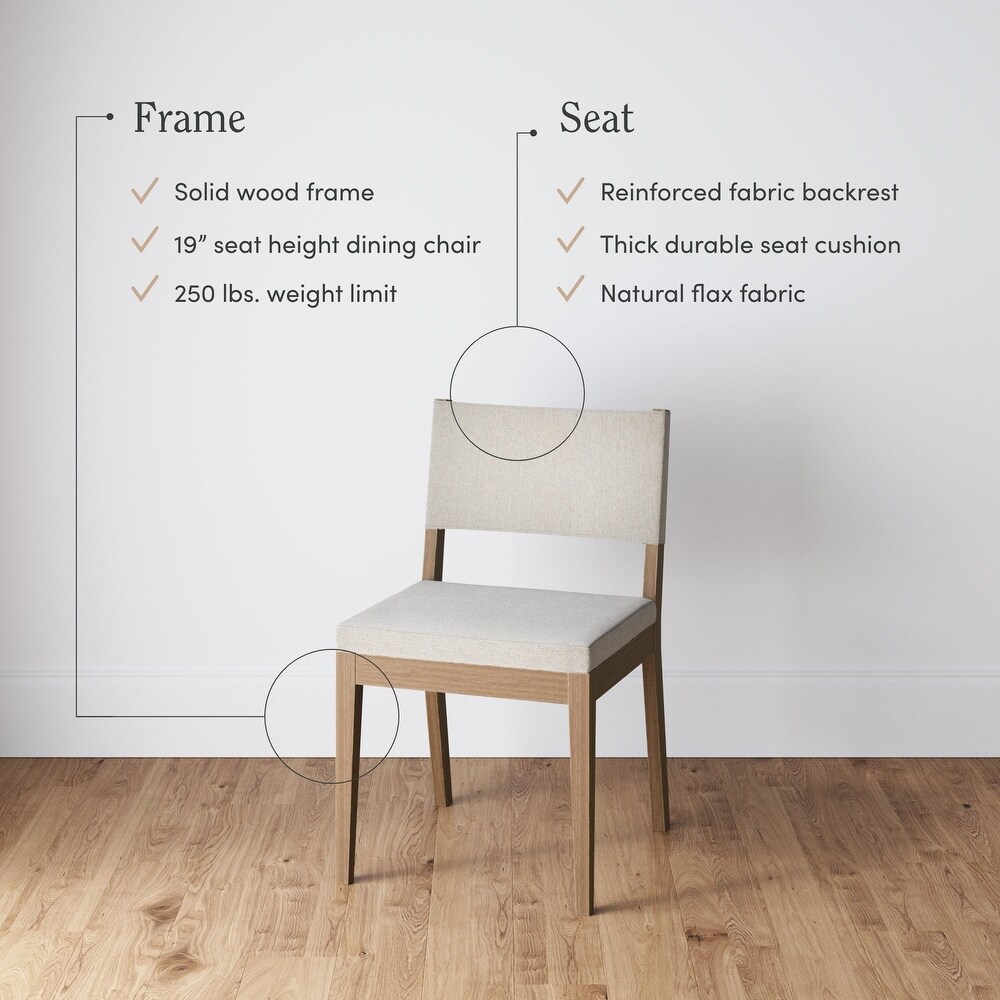 Linus Modern Upholstered Dining Chair  Solid Rubberwood Legs