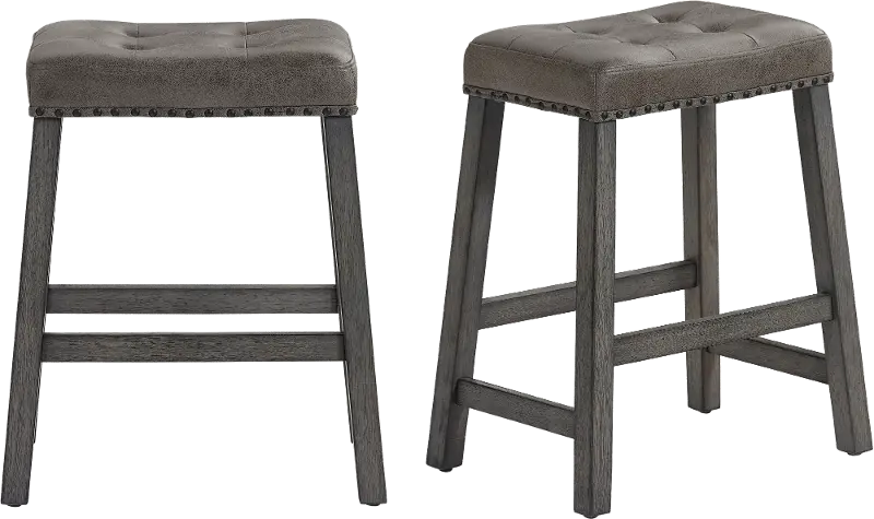 Fiji Gray Upholstered Counter Height Stool， Set of 2