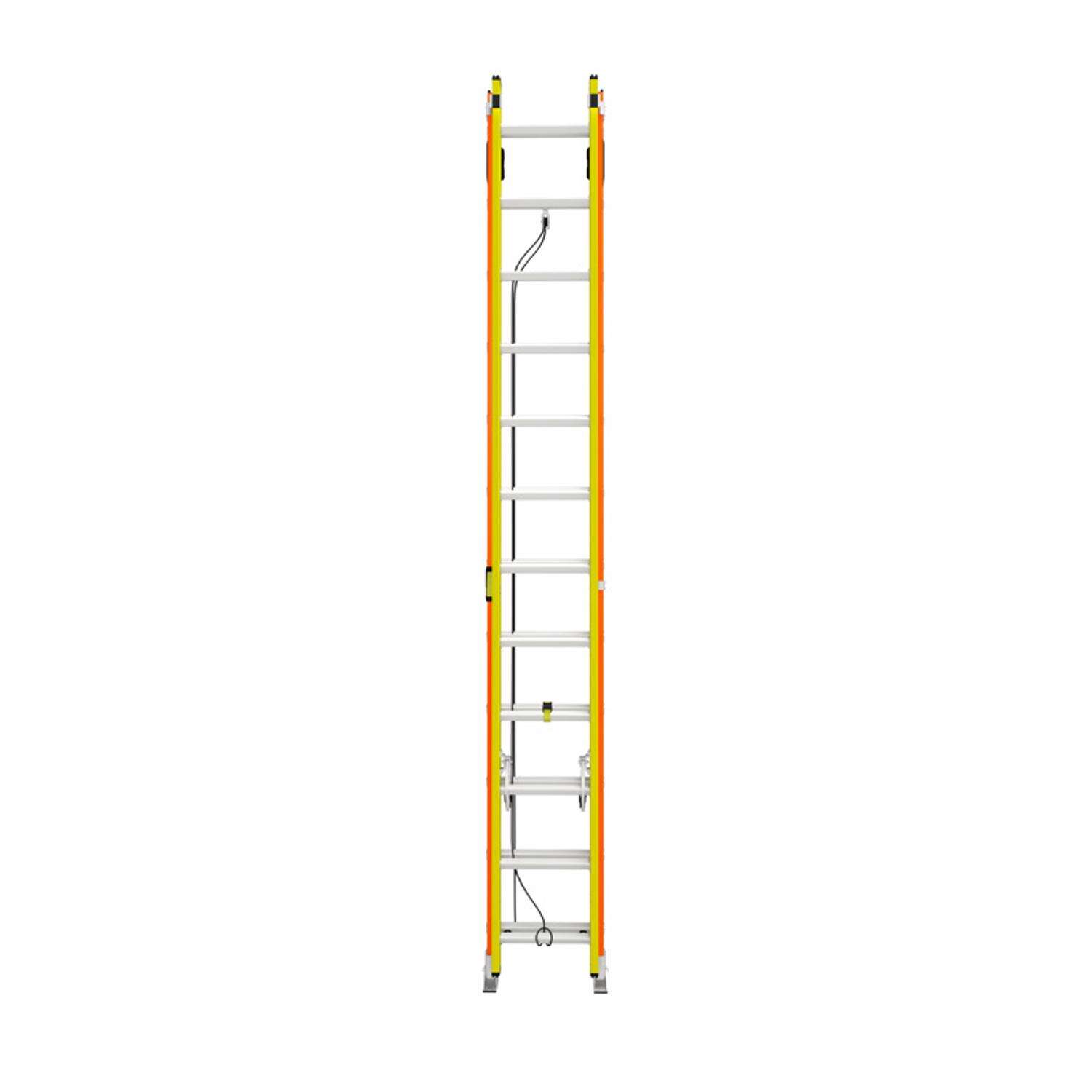 Werner Glidesafe 24 ft. H Fiberglass Extension Ladder Type IA 300 lb. capacity