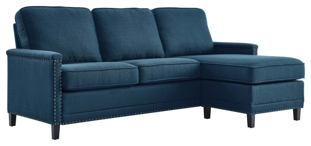 Tonnie Azure Upholstered Fabric Sectional Sofa   Transitional   Sectional Sofas   by Peachtree Fine Furniture  Houzz