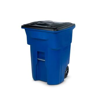 Toter 96 Gal. Blue Outdoor Commercial Trash Can with Quiet Wheels and Lid ANA96-00BLU