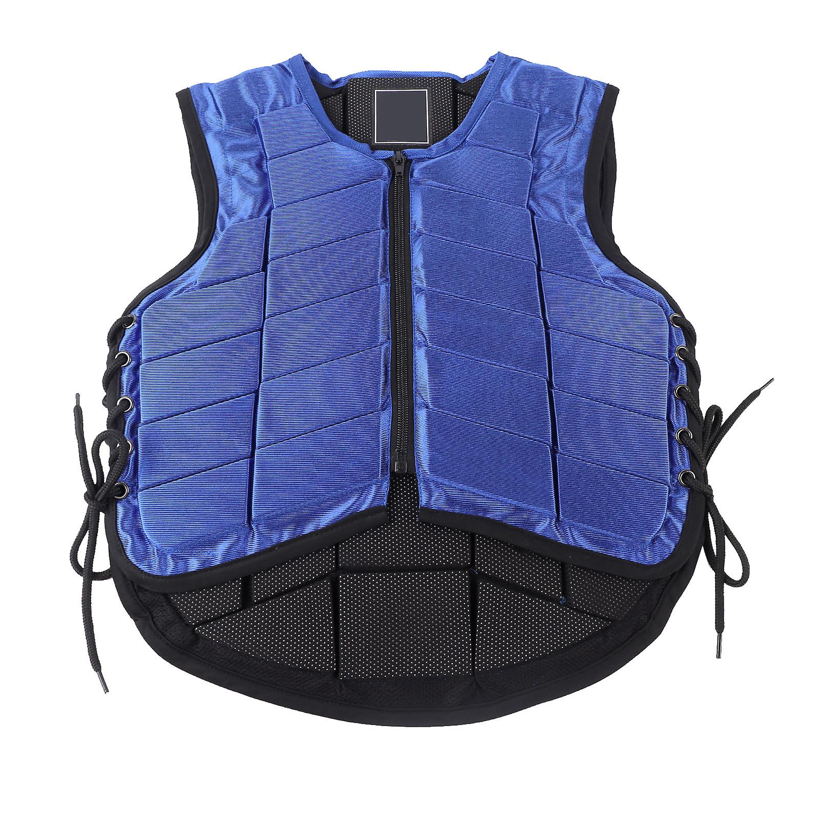 Kids Equestrian Vest Foam Padded Safety Horse Riding Protective Gear Body Protector Bluecl