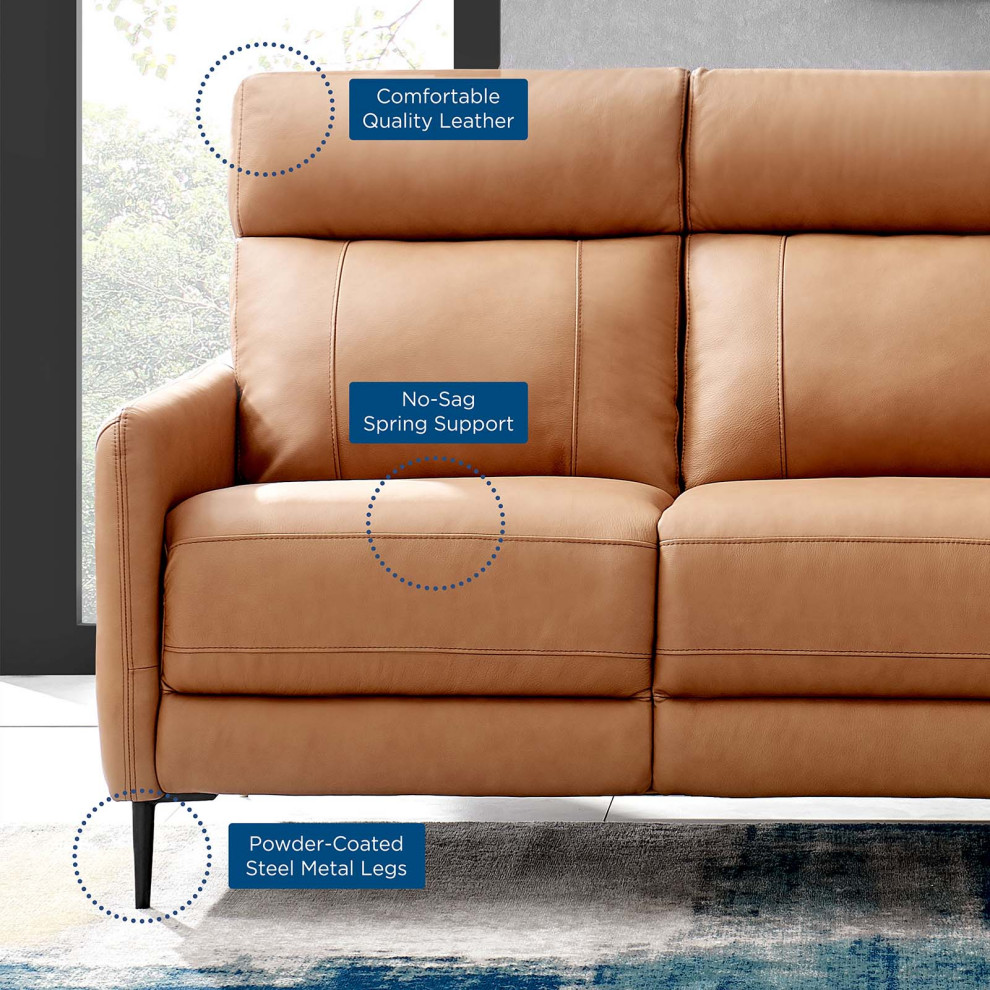 Huxley Leather Sofa   Midcentury   Sofas   by Modway  Houzz