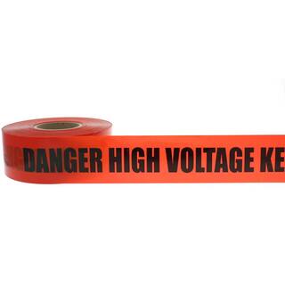 IDEAL 3 in. x 1000 ft. Barricade Tape Danger High Voltage Keep Out Red 42-052