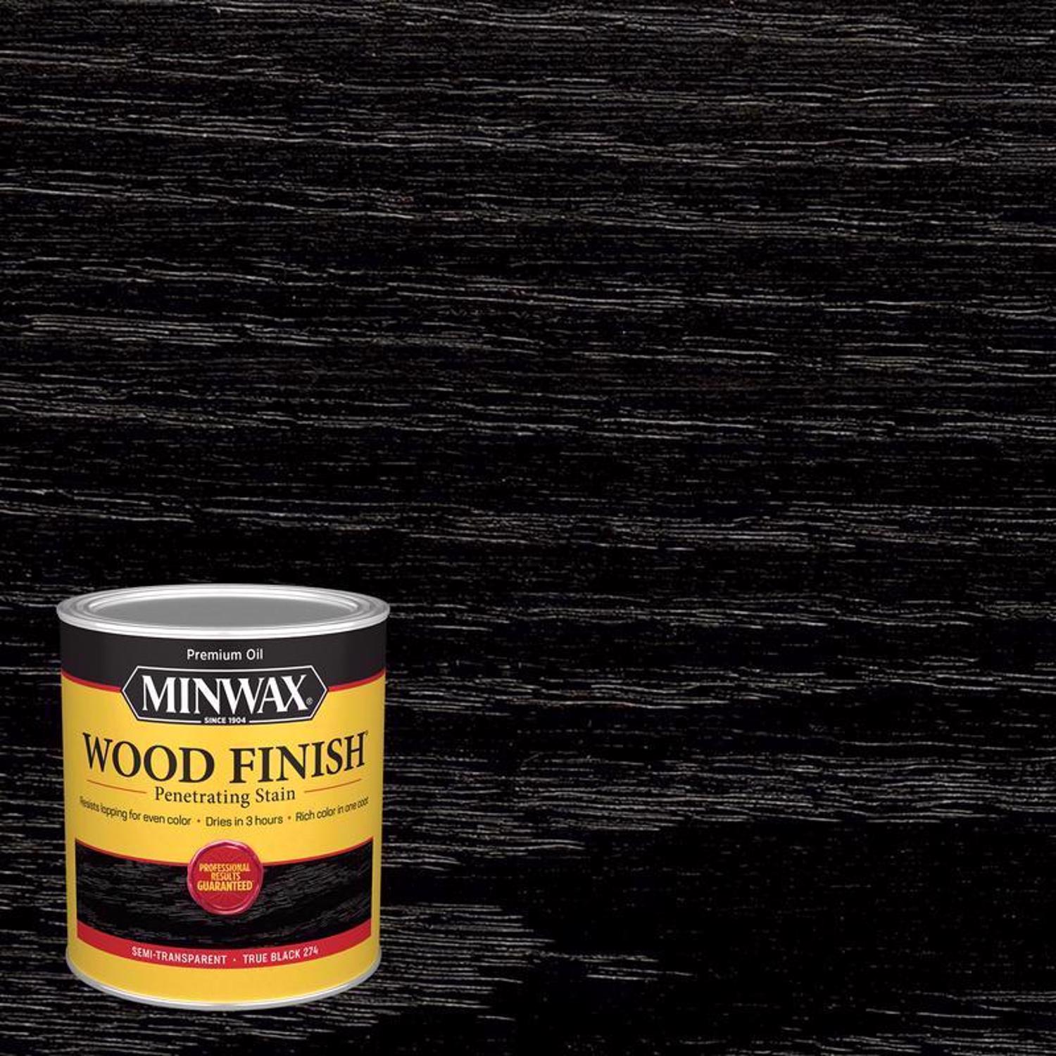 Minwax Wood Finish Semi-Transparent True Black Oil-Based Penetrating Wood Finish 1 qt