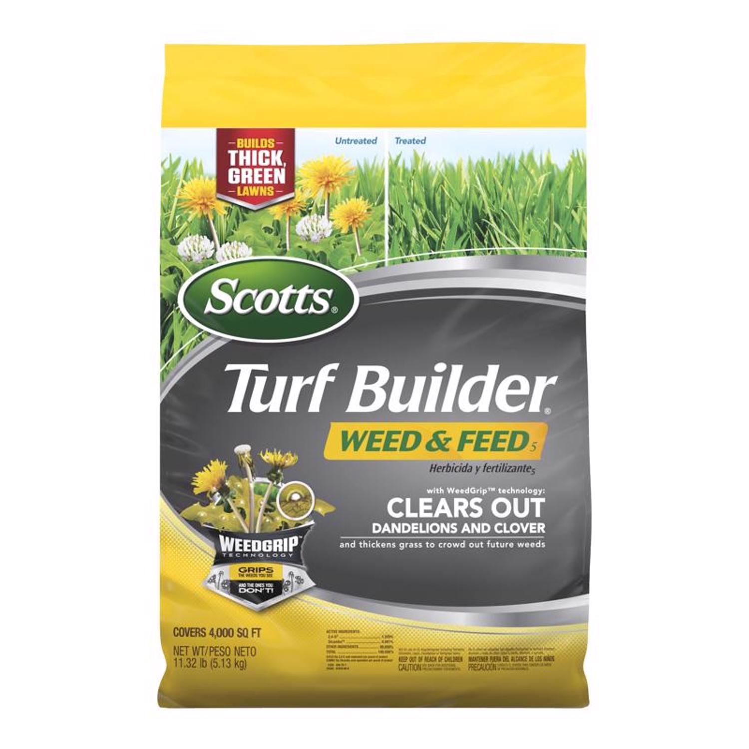 Scotts Turf Builder Weed and Feed Lawn Fertilizer For Multiple Grass Types 4000 sq ft