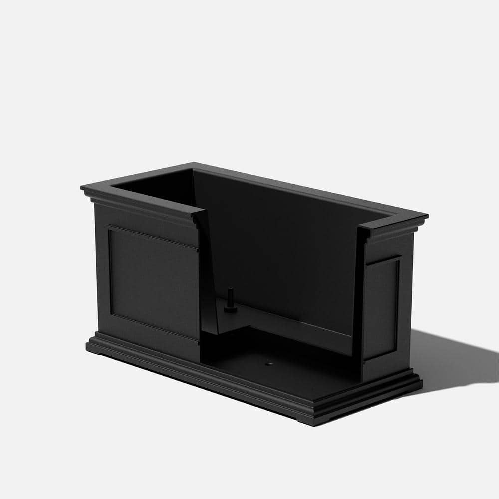 Veradek Brixton Series 33 in. L Black Plastic Planter BXVLG33B