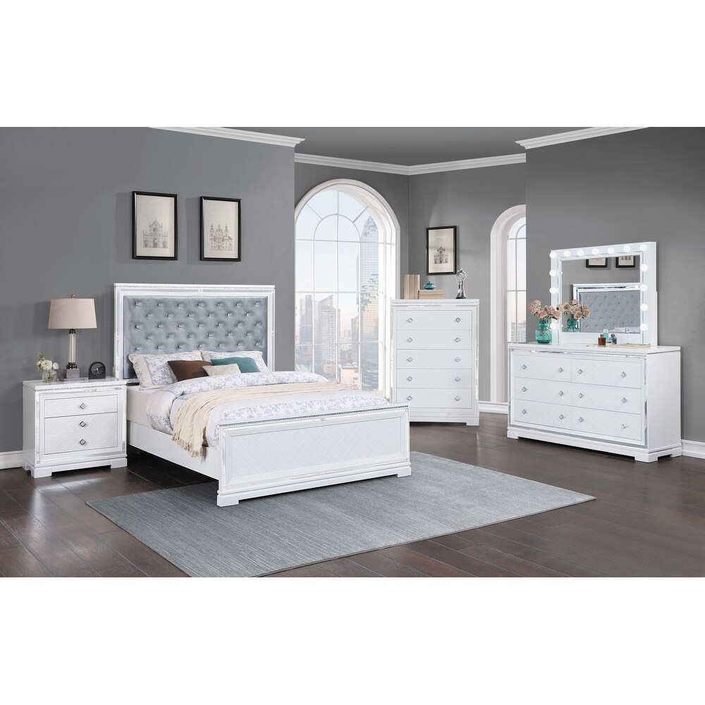 Coaster Furniture Eleanor 5 piece Upholstered Tufted Bedroom Set