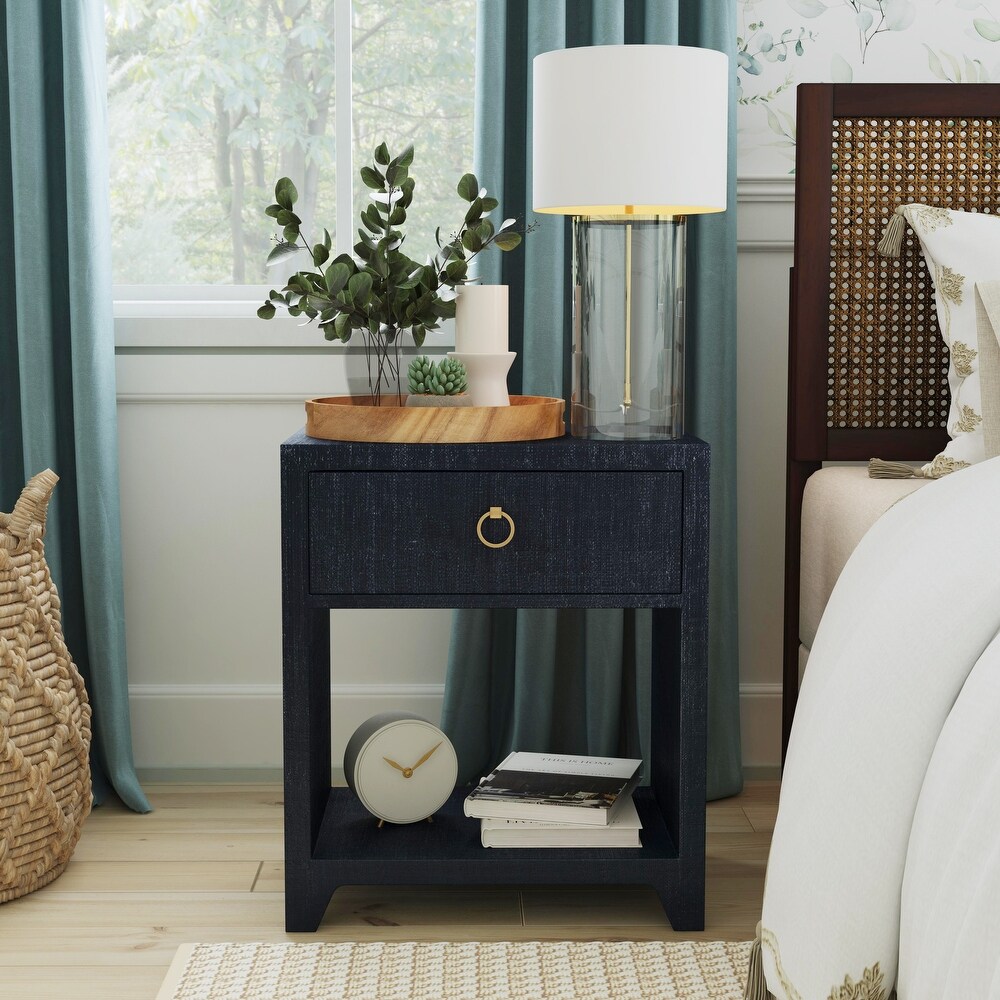 Bar Harbor Raffia 1 Drawer Nightstand