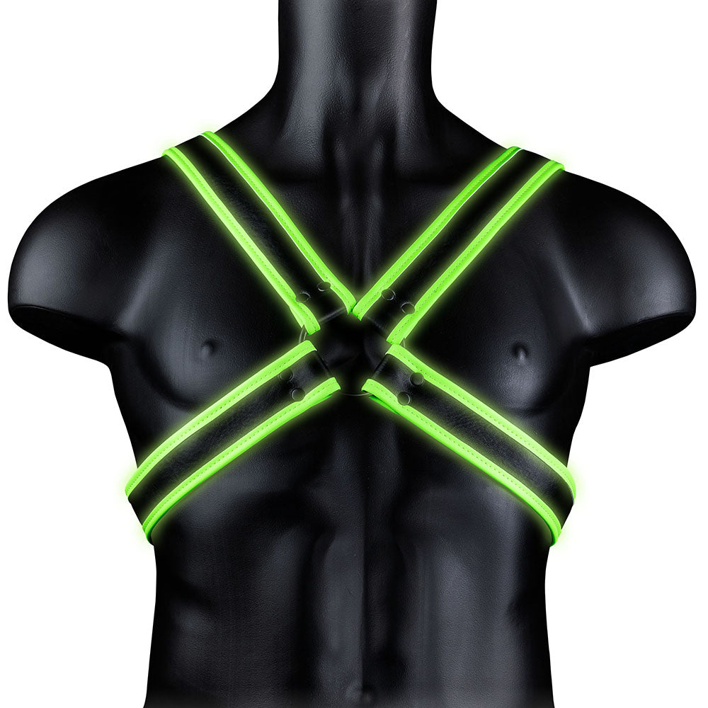 Ouch! Glow In The Dark Cross Harness /XL