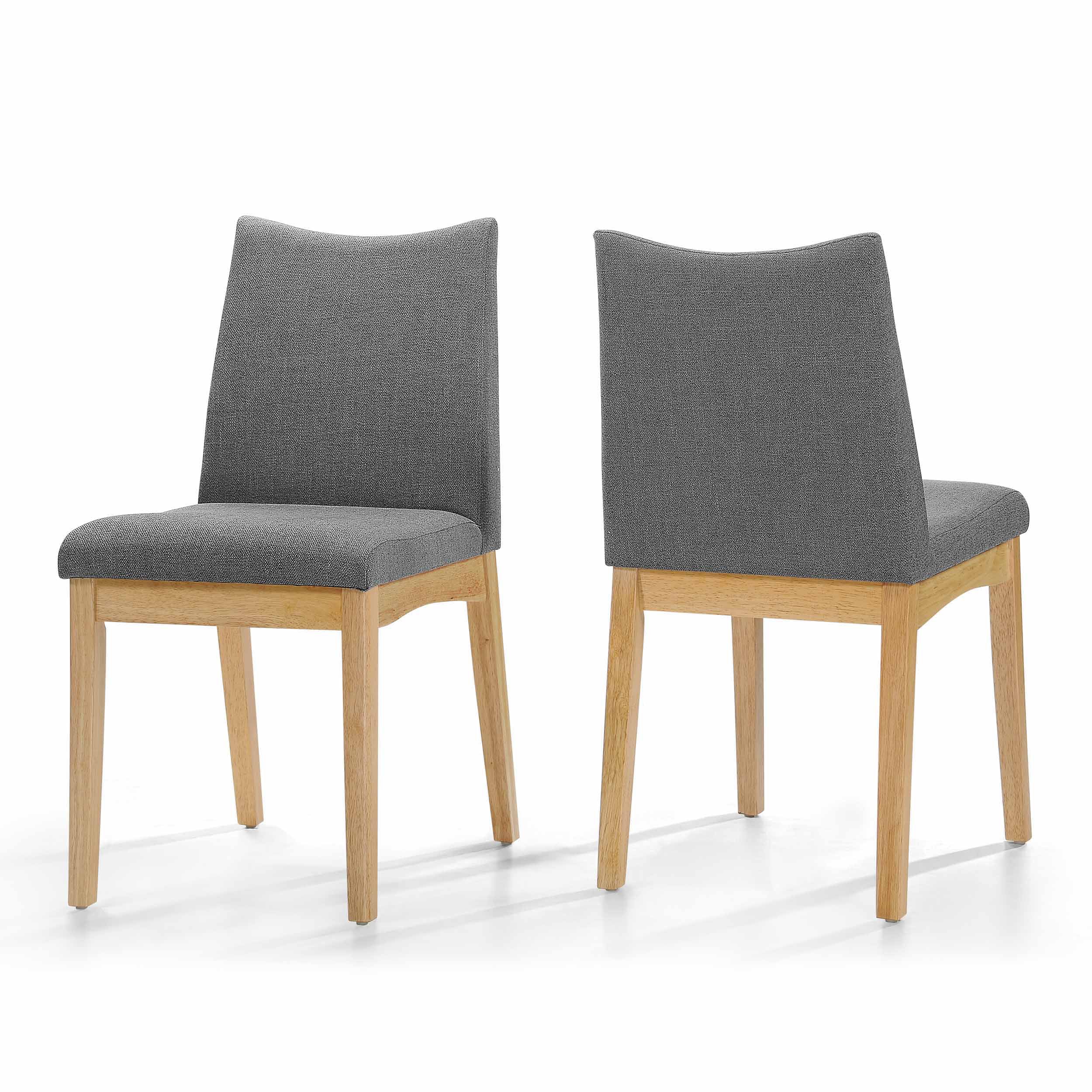 Gertrude Fabric & Wood Finish Mid-Century Modern Dining Chairs (Set of 2)