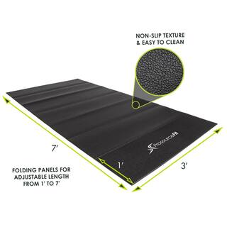 PROSOURCEFIT Treadmill Mat 532 in. x 36 in. x 84 in. Black Heavy-Duty Fitness Exercise Equipment Mat ps-1919-treadfm