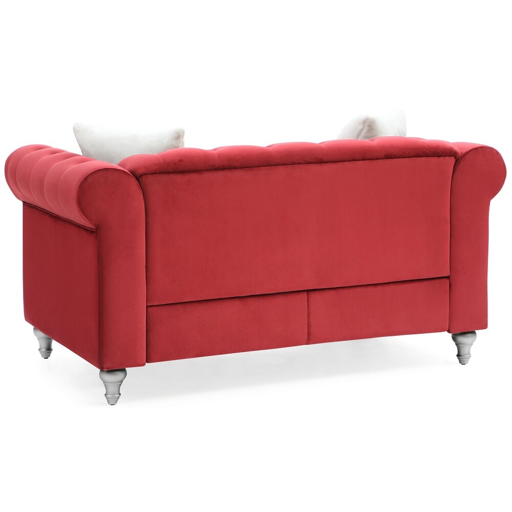 Raisa Microsuede Velvet Tufted Loveseat
