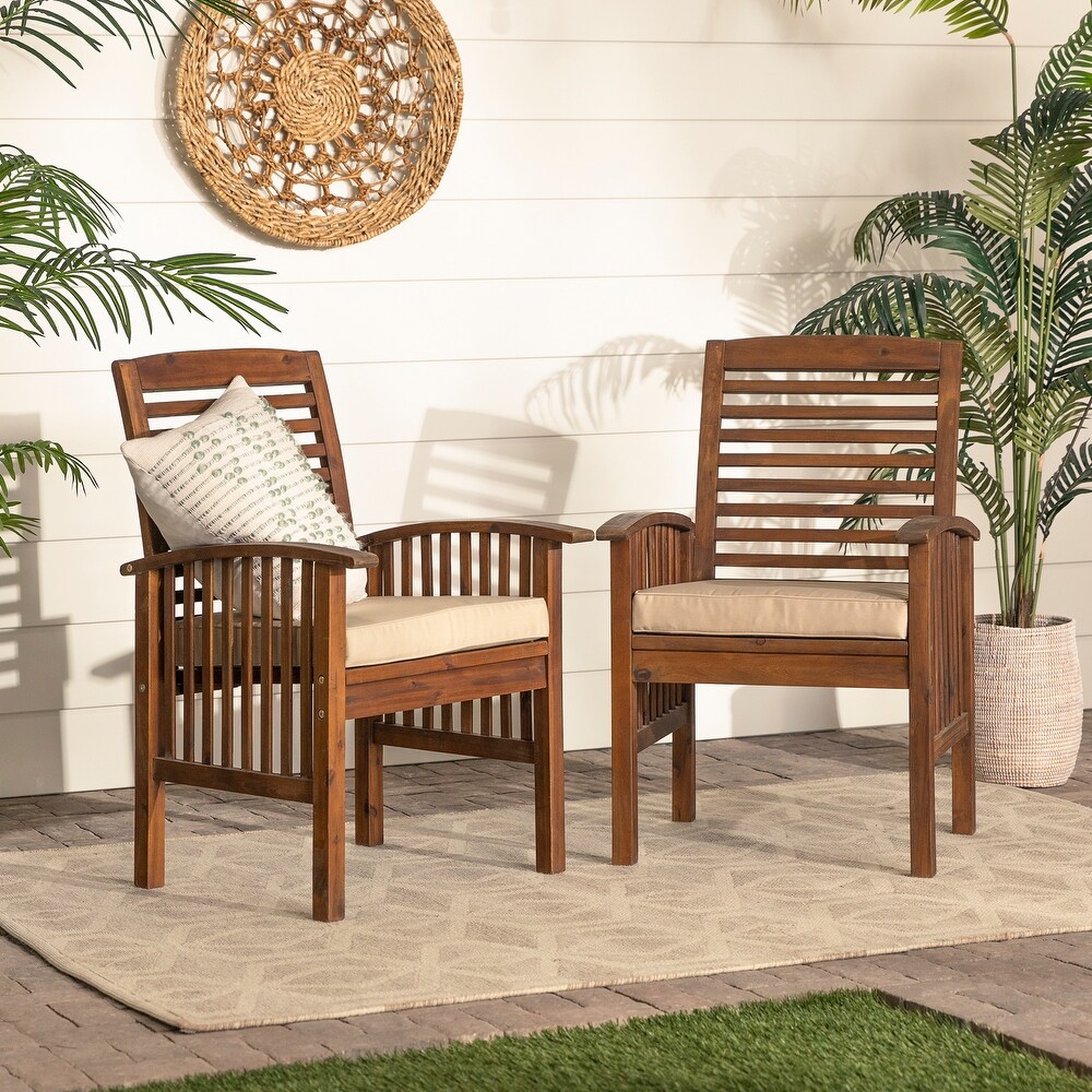 Middlebrook Surfside Acacia Wood Outdoor Chairs (Set of 2)