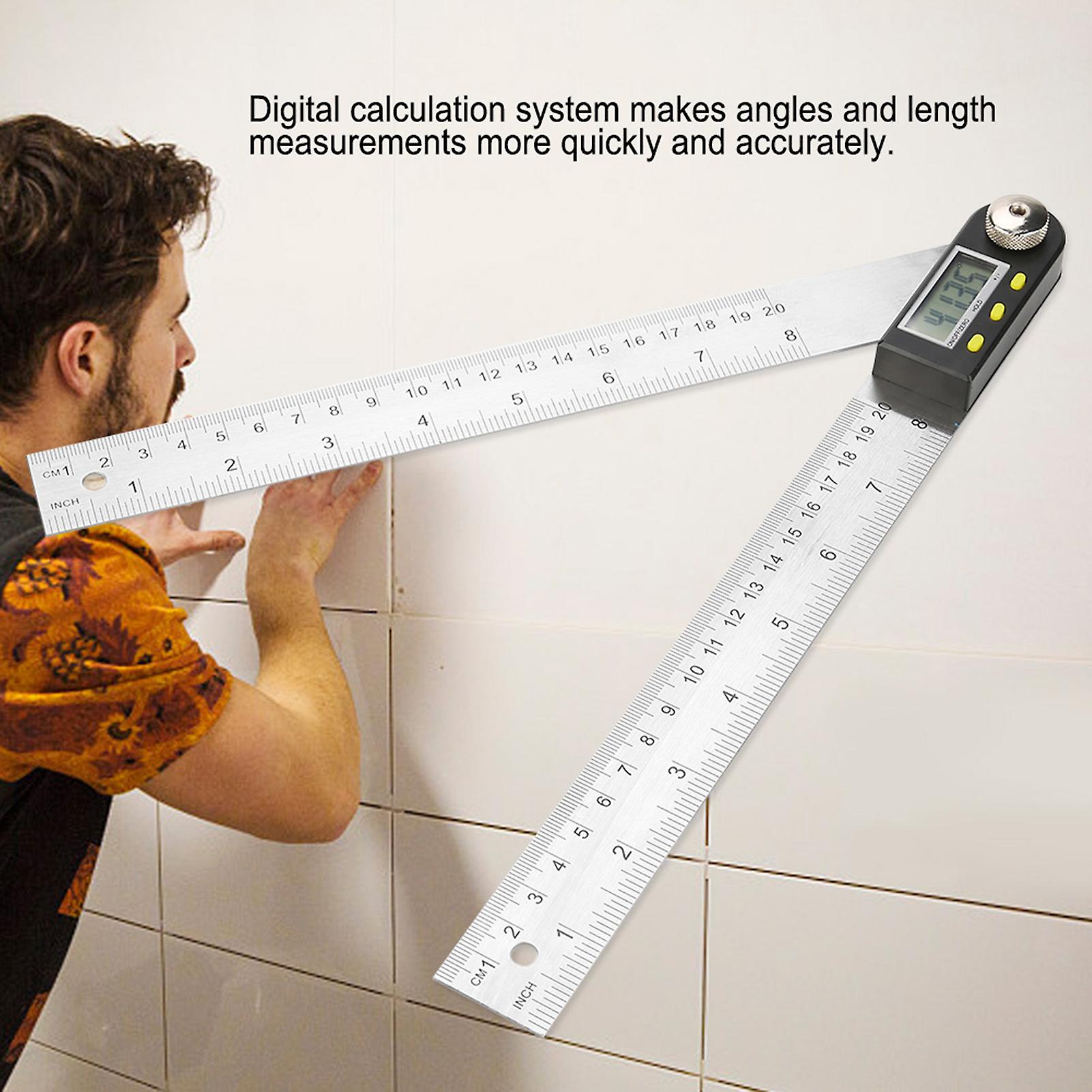 10390mm Stainless Steel Electronic Protractor Digital Goniometer Angle Finder Miter Gauge Ruler